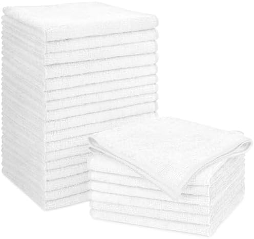 Orighty Microfiber Cleaning Cloth, Cleaning Rags, 24 Pack, 12x11 in, White by AllRightinOrighty
