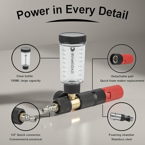 Raincovo Pure Pro Foam Cannon for Pressure Washer, Adjustable Nozzle - Image 5