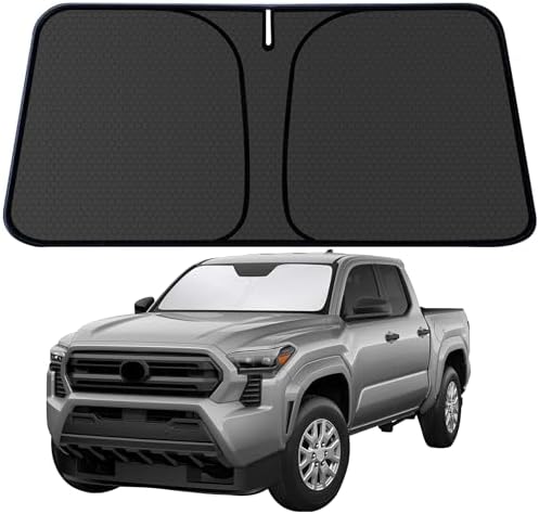 Tacoma Customized Windshield Sun Shade for 2016-2026 Tacoma SR/SR5/TRD Sport/TRD OffRoad/TRD Pro/Limited 2/4Dr Front Window SunShade Visor Protector Foldable Blocks UV Rays Keep Car Cooler Accessories by aatoppus