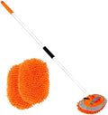 62" Car Wash Brush with Long Handle Chenille Scratch-Free Head Aluminum Pole by LUKCOZMO