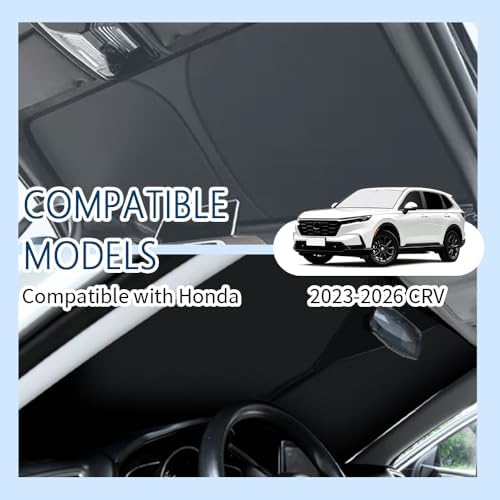 Car Windshield Sun Shade Compatible with Honda CRV 2023-2026,Oxford Cloth Sun Shade for Car Windshield with Foldable Design,Windshields Cover Suns Shades for Blocking Heat with Storage Bag - Image 4