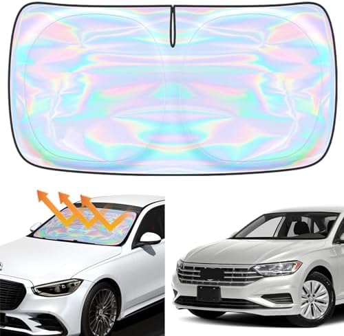 Windshield Sun Shade for Volkswagen Jetta 2019-2025 2026-4 Layers Sunshade Compatible with Volkswagen Jetta Foldable Front Window Sunshade Sun Visor Protector Block UV Rays Keep Your Car Cooler by Unknown