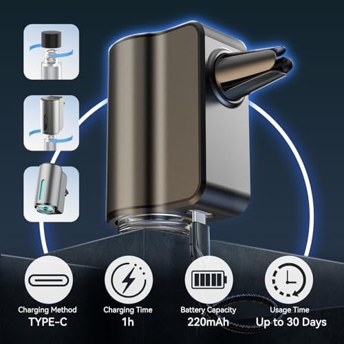 Smart Car Air Freshener,Grey,with 6×10ml Assorted Fragrance Oils - Image 3