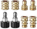 Pressure Washer Quick Connect Kit, M22-14mm to 3/8" Male/Female Quick Disconnect, 3/4" to Quick Connect Hose Fittings by Zhevebaga