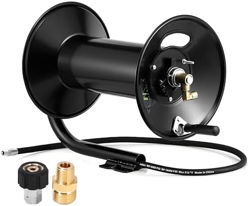 M MINGLE Pressure Washer Hose Reel 300ft x 3/8" / 500ft x 1/4", 4000 PSI by MMINGLE