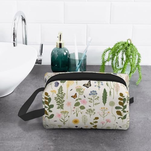 Vintage Botanical Insect Makeup Bag - Durable 600D Oxford Fabric Travel Cosmetic Bag, Shockproof Foam Padded Toiletry Organizer for Gym & Daily Use 10x6.2x4.9 Inch - Image 6