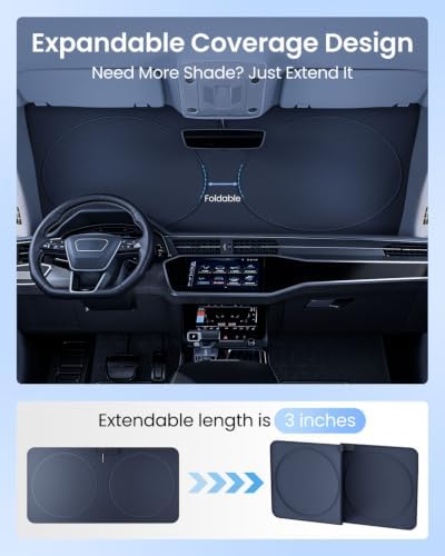REEVAA Car Windshield Sun Shade for SUV/Pickup Truck, M (64''L x 32''W) - Image 4