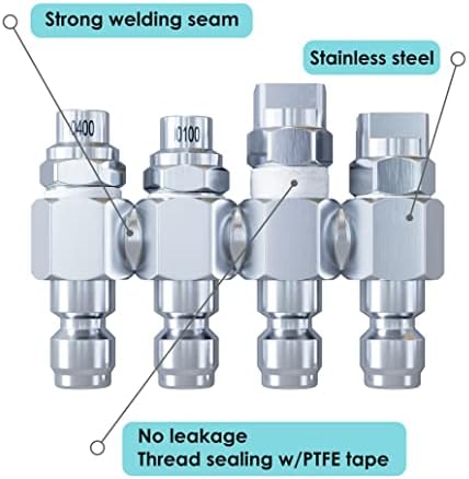 Jariko Jrod Pressure Washer Nozzle 4 GPM - High Pressure J rod Hose Nozzle - 1/4" Quick Connect for Soft Wash System - 4 Way Pressure Washer - 4 Tip Soft Wash Nozzle - Pressure Washer Accessories - Image 2