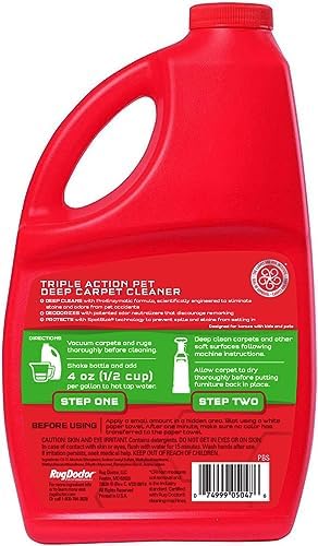 Rug Doctor Pet Stain & Odor Carpet Cleaner, 3x Action Pro-Enzymatic Formula - Cleans, Deodorizes, Deters Remarking 48 oz., Protects Against Future Accidents, CRI Certified - Image 3