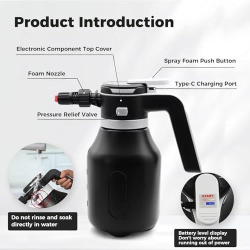 Electric Foam Sprayer, 2L Cordless Rechargeable Car Wash Foam Cannon - Image 5