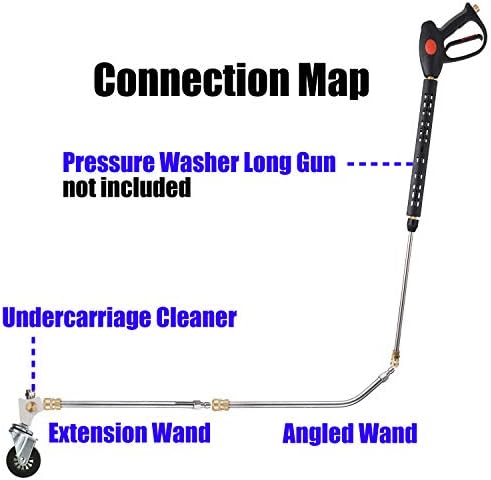 M MINGLE 13’’ Pressure Washer Undercarriage Cleaner with 2 Extension Wands - Image 2