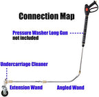 M MINGLE 13’’ Pressure Washer Undercarriage Cleaner with 2 Extension Wands - Image 2