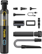 Fanttik Slim V8 APEX Cordless Car Vacuum & Air Duster, 4-in-1 Portable Mini Vacuum with 19000pa Suction Power for Pet Hair, Type-C Charge, One-Touch Empty for Car, Office Desk, Keyboards (Black) by FANTTIK%C2%AE
