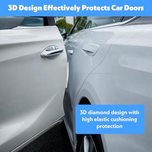 4Pcs Silicone Car Door Edge Guards, Anti-Collision Bumper Guard Protector Clear Strips Protector Universal Car Door Protectors Trim Molding for Sedans SUV Bumper Rearview Mirror (Transparent) - Image 4
