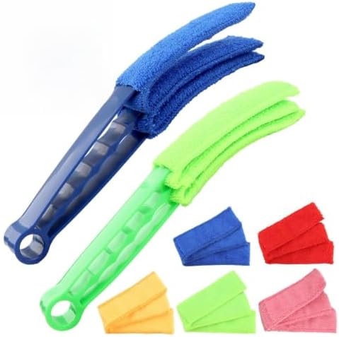 2PCS Blind Cleaner Brushs with 7 Reusable Microfiber Sleeves Brush, Window Blind Duster Tool Blind Cleaner Tool for Window, Car Air Condition, Fans, Exhaust Vent by Unknown