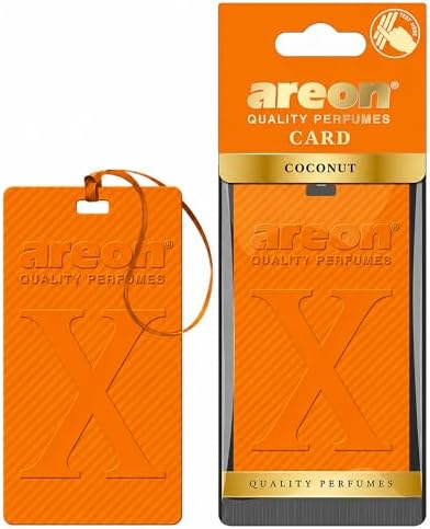 AREON X Version Coconut Hanging Best Car Air Freshener - Long Lasting Scent for Car or Home - Long Lasting, Fresh, Luxurious Scent - Pack of 3 by AREON