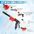 ZIMISI Car Wash Foam Gun, Foam Cannon for Hose, Professional Car Foam Sprayer with 6 Levels Foam Concentration, Spray Gun Cleaner, Connects to Any Garden Hose (Red) - Image 5