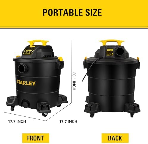 STANLEY 12 Gallon 5.5 Peak HP Wet/Dry Vacuum, 3 in 1 Shop Vacuum Blower,1-7/8"x6 Hose, Range for Garage, Carpet Clean, Workshop with Vacuum Attachments-SL18199P - Image 3