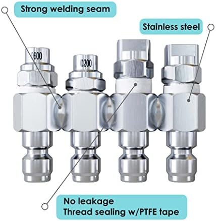 Jariko Jrod Pressure Washer Nozzle 7-8 GPM - High Pressure Hose Nozzle - 1/4" Quick Connect for Soft Wash System - 4 Way Pressure Washer - 4 Tip Soft Wash Nozzle - Pressure Washer Accessories - Image 2