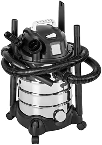 Amazon Basics Wet Dry Shop Vacuum Cleaner, 6 Gallon, 3.5 HP Stainless Steel, with Filter, Grey/Black by AmazonBasics