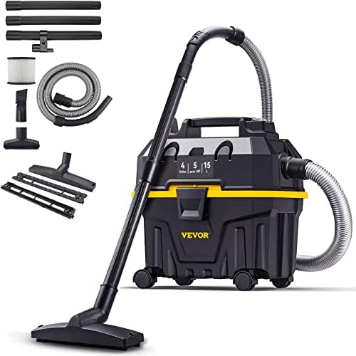 VEVOR 4-Gallon 5.0 Peak HP Wet Dry Shop Vacuum with Blowing Function by VEVOR