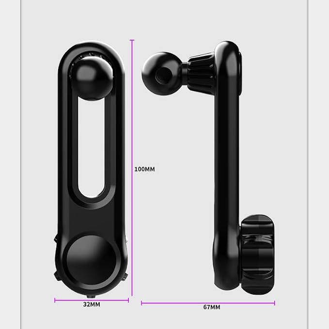 2 Pack Car Magnetic Phone Holder Extension Arm Adapter with 17mm Ball Head Joint Socket for MagSafe Car Mount Charger Magnetic Wireless Car Charger Magnetic Car Mount Phone Stand - Image 3