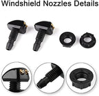 Front Windshield Washer Nozzles Windshield Sprayer Nozzle Windshield Squirter Nozzle for Most Cars SUVs Trucks, Car Accessories Wiper Spray Washer Jet with 3M Fluid Hose & 6 Connectors - Image 2