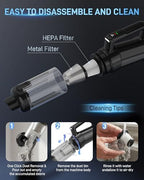 Handheld Vacuum Cordless, 18000PA Strong Suction Car Vacuum Cleaner Portable with Brushless Motor & LED Light, Hand Vacuum with Multi-Nozzles & Washable Filter for Home Office, Car, Pets - Image 6