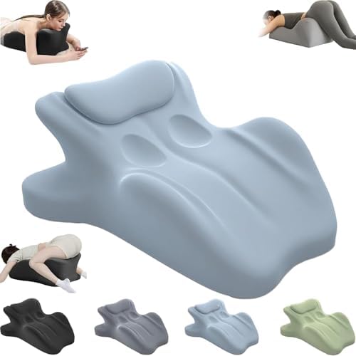 RSN Moodie Intimacy Pillow, Chiro Monk Couples Pillows, 27° Angle Perfect Position Ergonomic Contoured Support Pillow, Multi-Functional Memory Foam Lounger Cushion Back Support (Blue, OneSize) by Unknown
