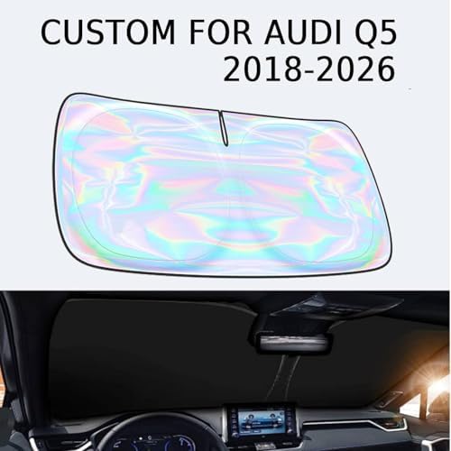 Windshield Sun Shade for Audi Q5 2018-2025 2026-4 Layers Sunshade Compatible with Audi Q5 Foldable Front Window Sunshade Sun Visor Protector Block UV Rays Keep Your Car Cooler Car Accessories - Image 2