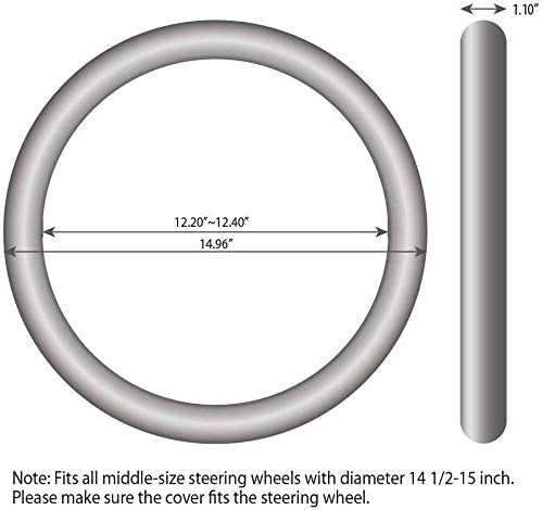 Elantrip Steering Wheel Cover Leather 14 1/2 to 15 inch Universal Padded Soft Grip Breathable for Car Truck SUV Jeep Anti Slip Blue and Black - Image 7