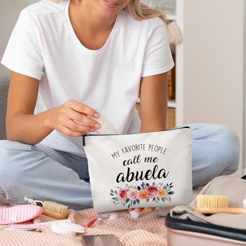 DILSJ Abuela Gifts Makeup Bag, Abuela Gifts For Christmas From Grandkids Cosmetic Bags For Women, Best Grandma Gift From Granddaughters Grandsons Zipper Makeup Pouch Travel Organizer Toiletry Bag - Image 4