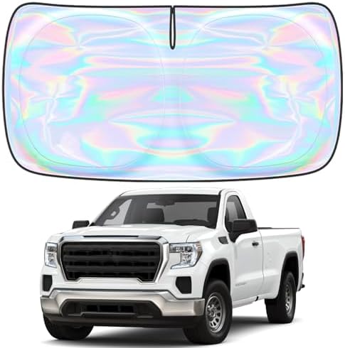 for GMC Sierra 1500 2500 3500 2019-2025 2026 Windshield Sun Shade Cover - Custom Fit GMC Sierra 4 Layers Sunshade Foldable Front Window Sunshade Sun Visor Protector Block UV Rays Keep Your Car Cooler by Unknown