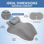 Intimacy Pillow & Sweet Spot Pillow for Couples – Ergonomic Memory Foam Cushion, Multi-Use Wedge Pillow for Daily, Breathable Removable Cover, High-Density Foam, Ideal for Bedroom (Grey) - Image 2