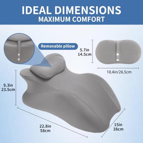 Intimacy Pillow Wedge - Sweet Spot Pillow for Couples, Memory Foam Ergonomic Support Cushion, Multi-Position Couples Pillow, Removable Washable Cover for Relaxation & Play (Full Grey) - Image 2