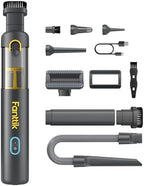 Fanttik Slim V8 APEX Cordless Car Vacuum & Air Duster, 4-in-1 Portable Mini Vacuum with 19000pa Suction Power for Pet Hair, Type-C Charge, One-Touch Empty for Car, Office Desk, Keyboards (Gray) by FANTTIK%C2%AE