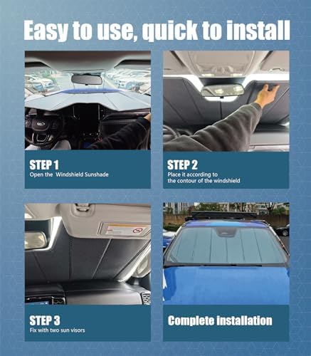 Windshield Sun Shade for Ford Mustang 2015-2023 w/Rearview Camera Specific - Image 4