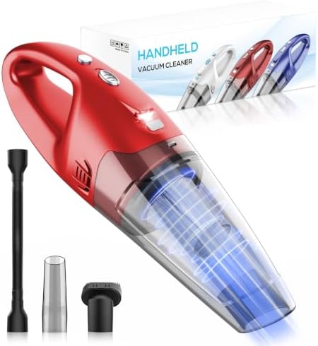 YOOHI Handheld Vacuum Cordless Rechargeable – 6000Pa Mini Hand Held Vacuum, LED Light, 20–25 Mins Runtime, USB Charging, 500ML Cup – Lightweight Small Vacuum Cleaner Cordless for Car/Office/Home by YOOHI