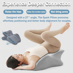 Arcova Couples Pillow - 27° Angle Sweet Spot Pillow for Intimacy & Comfort, Memory Foam Support, Ergonomic Design for Back, Neck, and Body,Gray - Image 2