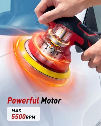6 Inch Cordless Car Buffer w/ 2×4.0mAh Batteries, Digital Display - Image 5