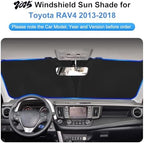 for 2013-2018 Toyota RAV4 Windshield Sun Shade Front Window Shade Custom Fit RAV4 Accessories LE, XLE, Premium, XSE, Limited, SE, TRD Off-Road Sun Visor Protector Foldable Blocks UV Rays - Image 3