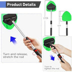 desin Windshield Cleaning Tool, Car Window Cleaner Windshield Cleaner with 4 Reusable and Washable Microfiber Pads and Extendable Handle Auto Inside Glass Wiper - Image 2