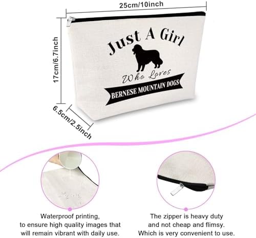 Sfodiary Bernese Mountain Dog Gifts Makeup Bag for Dog Lovers Bernese Mountain Mom Cosmetic Bag Birthday Presents for Pet Owner Christmas Gifts for Animal Lover Travel Pouch - Image 2