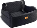 Car Seat for Large Size Dog, Booster Seat for Dogs Under 55 lbs or 2 Small Dogs, Soft Car Dog Bed Filling in Thick Memory Foam with 2 Safety Leashes and Storage Pocket (Black) by Unknown