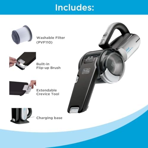 BLACK+DECKER dust buster PIVOT VAC Handheld Vacuum Cordless, Car Vacuum Portable Rechargeable, Extendible Crevice Tool and 200 Degree Pivoting Nozzle, Strong Suction, Lightweight (BDH2000PL) - Image 2