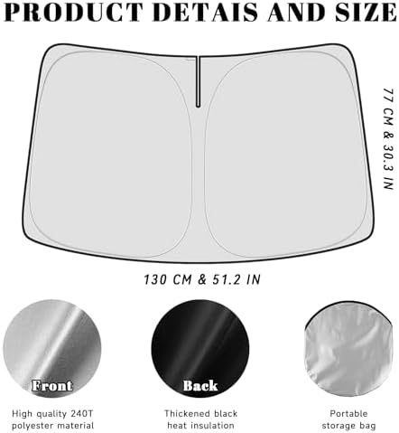 Car Windshield Sun Shade for Nissan 2018-2025 2026 Kicks Accessories (OEM Design) Reflective Foldable Heat Insulation Sunshade for Ultimate Protection - Image 5