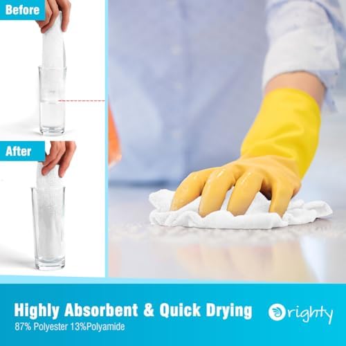 Orighty Microfiber Cleaning Cloth Bulk, 150 Pack Shop Towels 12x12in, White - Image 3