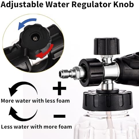 FENG PAI Foam Cannon for Pressure Washer with Dual-Connector Accessory, 7 Power Washer Sprayer Nozzles, 1/4" Quick Connect Double Tip Attachment Soap Bottle Sprayer Soap, 3600 PSI (Clear) - Image 2