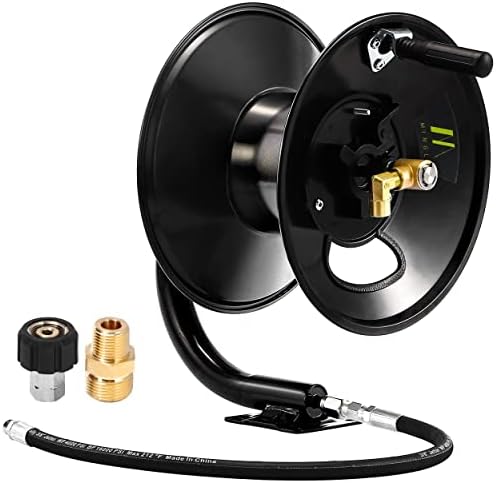 M MINGLE Pressure Washer Hose Reel 100ft x 3/8" / 150ft x 1/4", 4000 PSI by MMINGLE