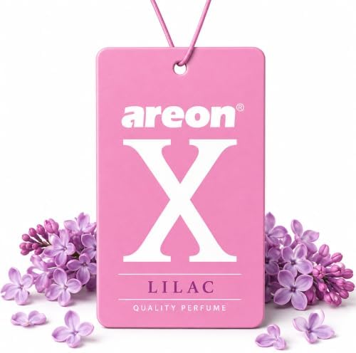AREON X Pink Lilac Paper Hanging Car Air Freshener - Pack of 12 by AREON